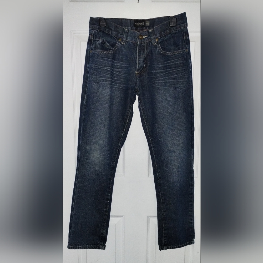 Men's Dark Wash Straight Leg Denim Jeans